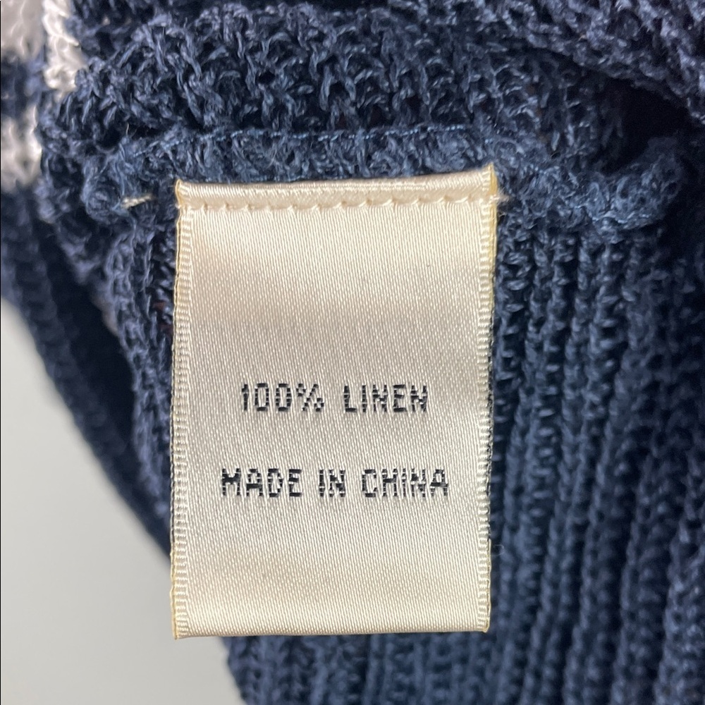 Avalin 100% Linen Navy Top Size L - Picture 8 of 8